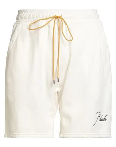 Rhude Man Shorts & Bermuda Shorts Ivory Size Xl Cotton In White