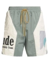 Rhude Man Shorts & Bermuda Shorts Sage Green Size Xxl Nylon In Brown