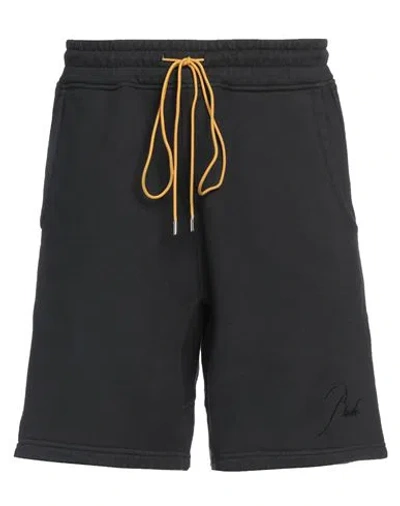 Rhude Man Shorts & Bermuda Shorts Steel Grey Size M Cotton In Black