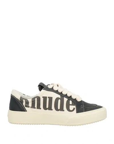Rhude Man Sneakers Black Size 9 Leather, Textile Fibers In Multi