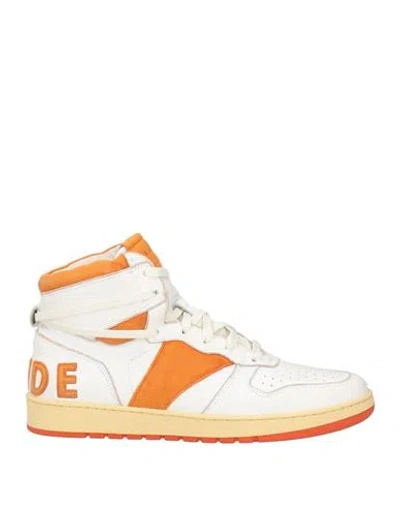 Rhude Man Sneakers Off White Size 9 Leather In Orange