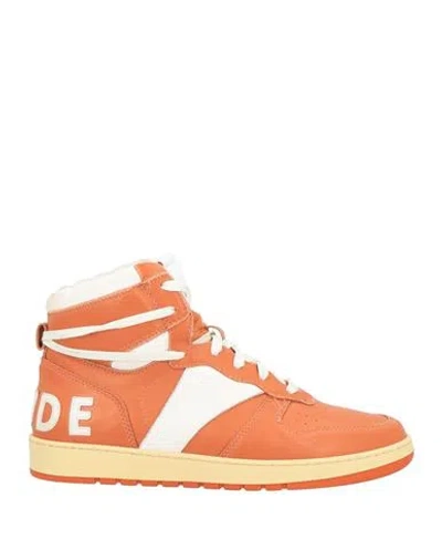 Rhude Man Sneakers Salmon Pink Size 7 Leather In Orange