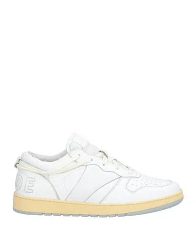 Rhude Man Sneakers White Size 8 Leather