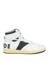 Rhude Rhecess Smooth High-top Sneakers In White