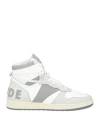 Rhude Man Sneakers White Size 9 Leather, Textile Fibers In Gray