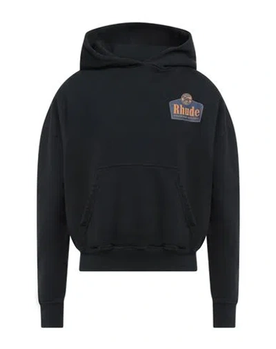 Rhude Man Sweatshirt Black Size L Cotton, Elastane