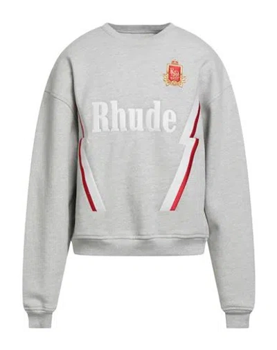 Rhude Man Sweatshirt Light Grey Size L Cotton In Gray
