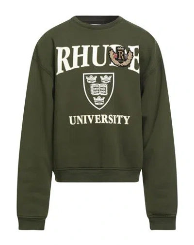 Rhude Man Sweatshirt Military Green Size L Cotton