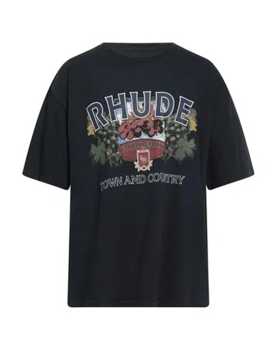 Rhude Man T-shirt Black Size Xl Cotton