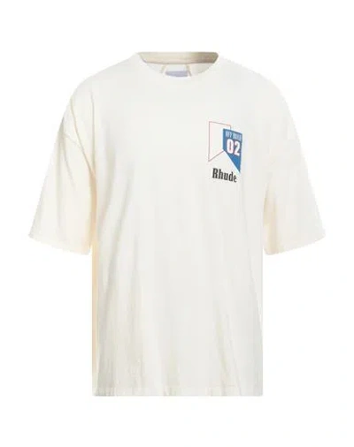 Rhude Man T-shirt Cream Size S Cotton In Neutral