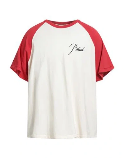 Rhude Man T-shirt Cream Size Xl Cotton In White