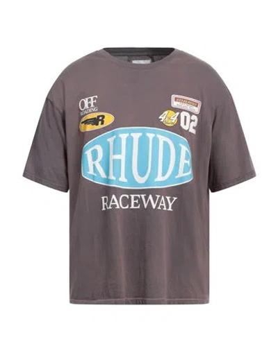 Rhude Man T-shirt Grey Size Xl Cotton