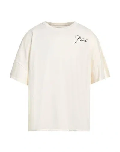 Rhude Man T-shirt Ivory Size L Cotton In White