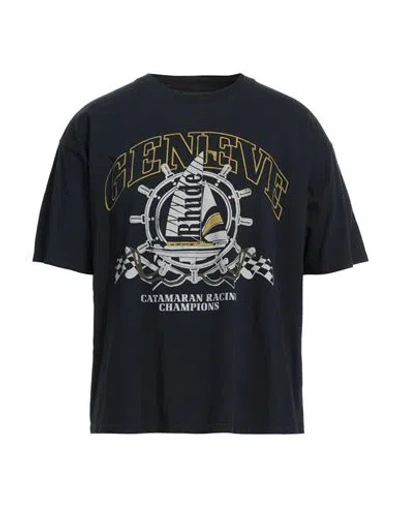 Rhude Man T-shirt Midnight Blue Size Xxl Cotton