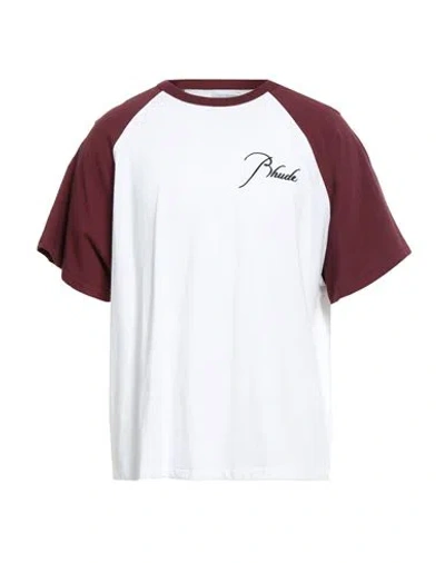 Rhude Man T-shirt White Size Xl Cotton