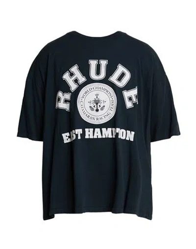 Rhude Man T-shirt Midnight Blue Size M Cotton