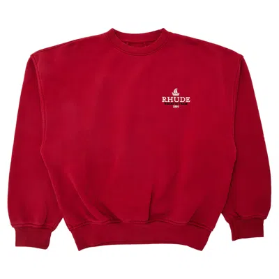 Pre-owned Rhude Mariner Regatta Crewneck 'vintage Red/white' | Men's Size L