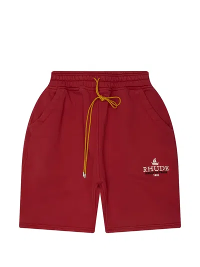 Rhude Mariner Regatta Sweat Shorts In Red