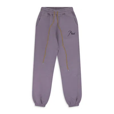 Rhude Mauve Script Logo Sweatpants In White