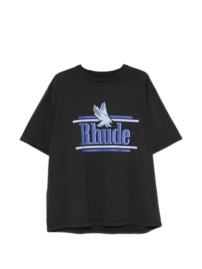 Rhude Medium-weight Cotton Crew Neck T-shirt In Animal Print