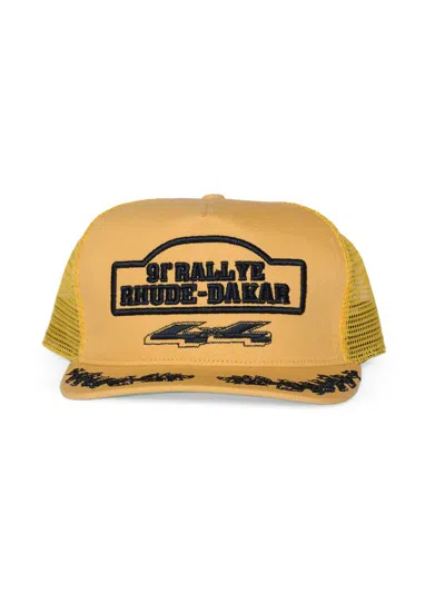 Rhude Men's 4x4 Rally Crest Trucker Hat In Brown