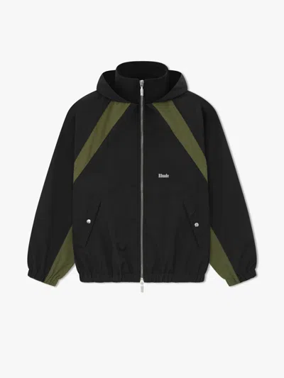 Rhude Printed Long-sleeved Casual Jacket In Black