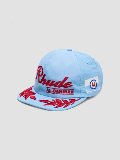 Rhude Men's Al-qahirah Souvenir Hat In Baby Blue Red
