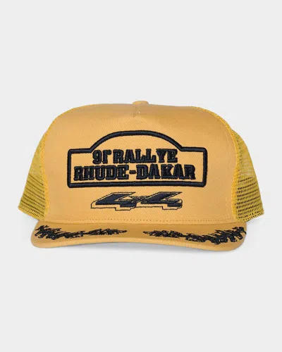 Rhude Men & Apos;s 4x4 Rally Crest Trucker Hat In Yellow Black