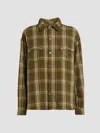 Rhude Check-pattern Distressed-effect Shirt In Green