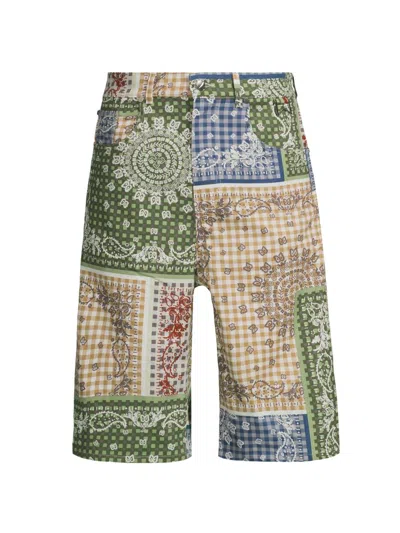 Rhude Men's Bandana Traxedo Baggy Shorts In Multi