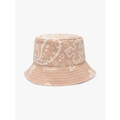Rhude Men's Beige Cashmere Knit Bucket Hat In ["white","beige"]