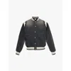 Rhude Black Lightning Varsity Denim Bomber Jacket In Black