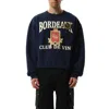 Rhude Bordeaux Crewneck Sweater In Navy