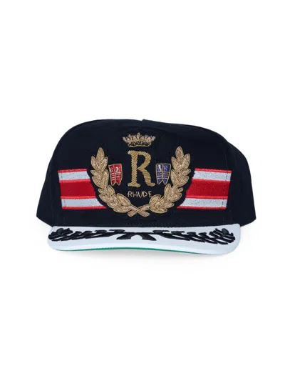 Rhude Men's Captain S Crest Trucker Hat In Black
