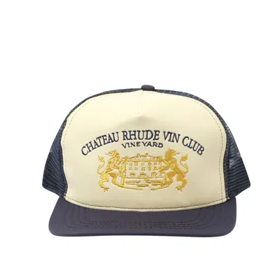 Rhude Men's Cellier Trucker Hat In Navy/cream