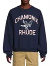 Rhude Eagle-embroidered Crewneck Sweater In Blue