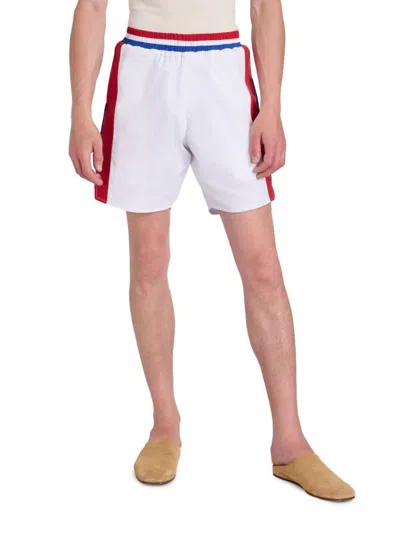 Rhude Men's Chevron Track Shorts In White Blue Red