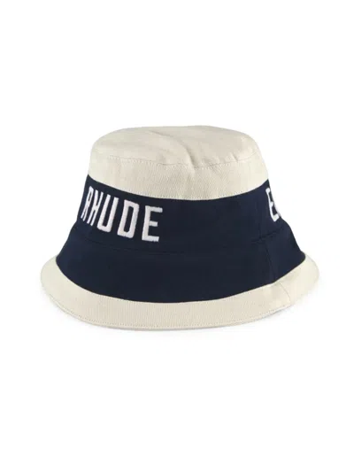 Rhude Men's East Hampton Cotton Bucket Hat In Blue