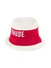 Rhude Men's East Hampton Cotton Bucket Hat In White