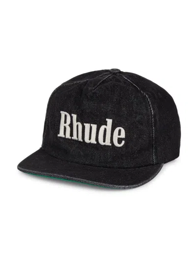 Rhude Black Denim Logo Cap
