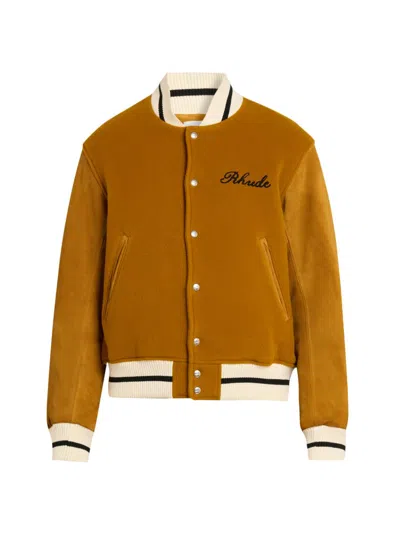 Rhude Men's Formal Varsity Jacket In White