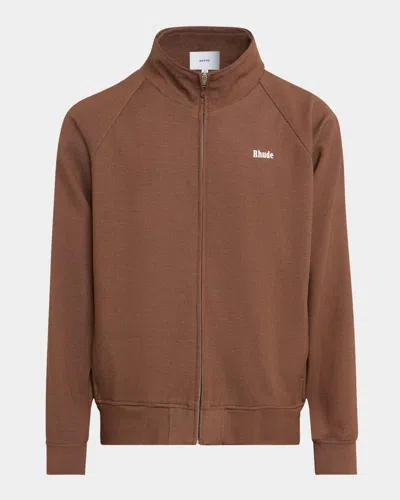 Rhude Hampton Zip-up Track Jacket In Taupe