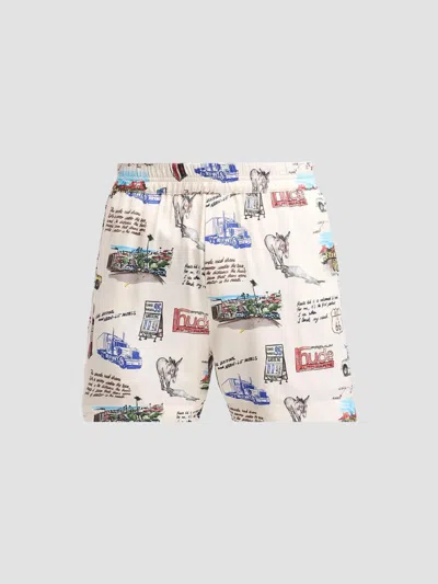 Rhude Men's Highway Graphic Shorts In Multi