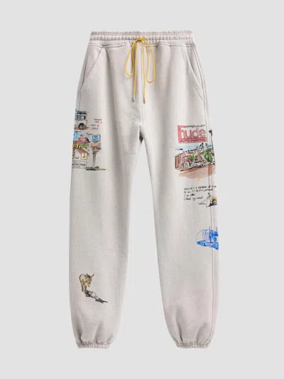 Rhude Men's Highway One Sweatpants In Gray