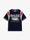 Rhude Men's Lighting Ringer Tee In Blue