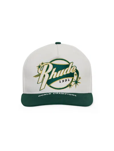Rhude Men's Logo Full Count Hat In Green