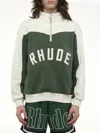 Rhude Embroidered Colour-block Half-zip Sweatshirt