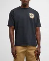 Rhude Mont-blanc Hotel Logo-print Cotton-jersey T-shirt In Vtg Black