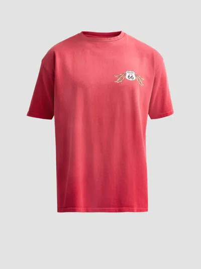 Rhude Men's Oklahoma 66 Cotton Crewneck T-shirt In Red