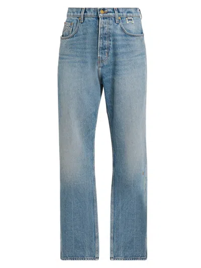 Rhude Men's Pintuck 90s Traxedo Baggy Jeans In Blue